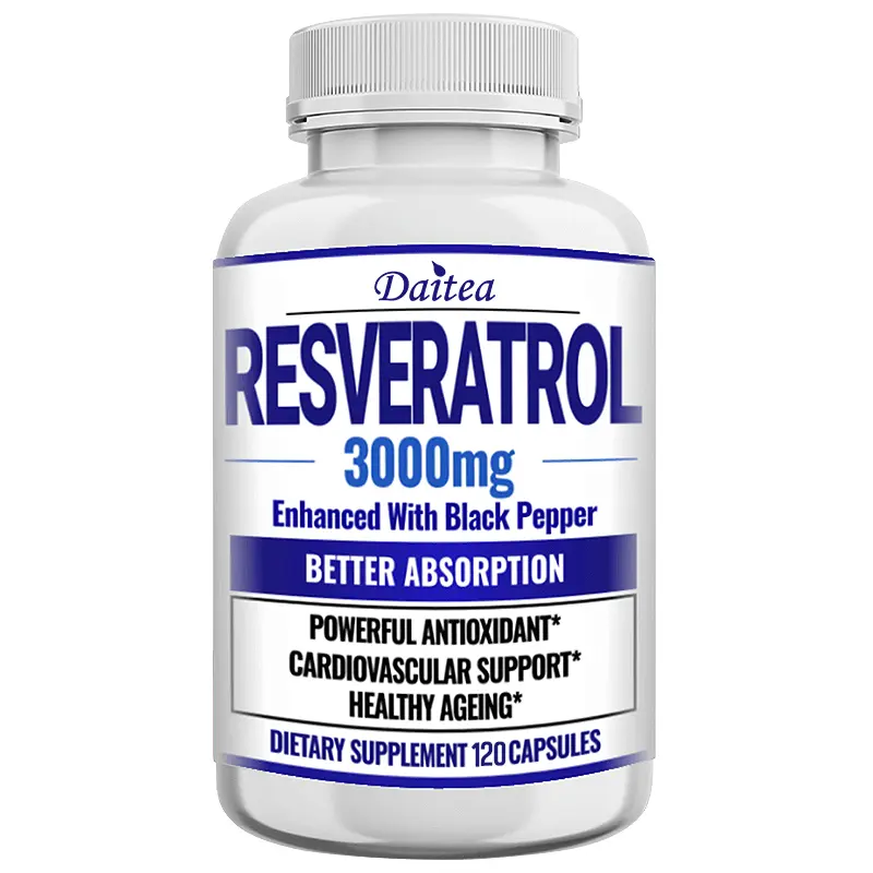 Daitea Resveratrol Health Supplement, Supports Skin Health, 120 Capsules