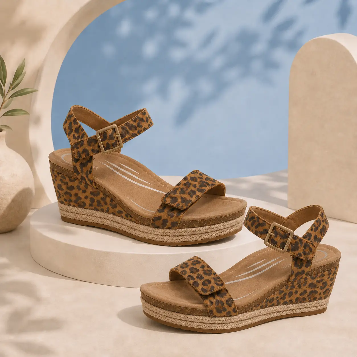 Aetrex Sydney Quarter Strap Espadrille Wedge | Summer Must Have | Ultra Comfort | Arch Support | Built-in Orthotics | Foot Pain Free | Plantar Fasciitis Free