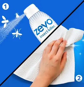 Zevo Roach Killer Ant, Roach, Spider Insect Spray (10 oz) | Indoor Outdoor Use | Instant Action | Pet People Friendly Safe (2 Pack) Bottles