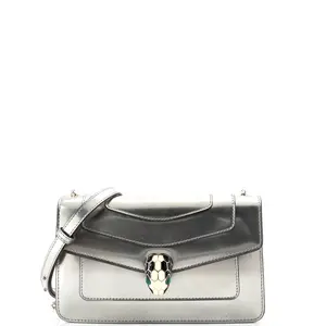 Pre-owned Bvlgari Leather Shoulder Bags Serpenti Forever Shoulder Bag Metallic Small by Rebag