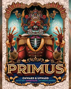 “Primus Concert Poster – Onward & Upward (Saenger Theatre, New Orleans 2025)”