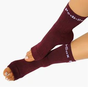 Original Pedi-Sox - Open Toe Pedicure Socks - Flip-Flop Socks - Professional Grade Thicker Material- Burgundy Wine
