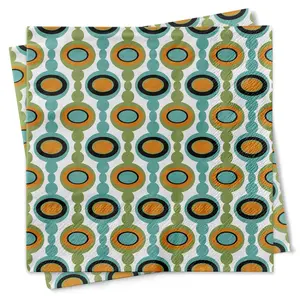Oval Links Mid Century Modern Geometric Cocktail Napkin