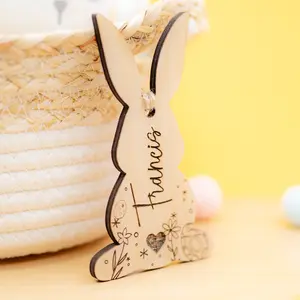 Personalized Wooden Easter Baskets Tag Custom Easter Tag Easter Basket Name Tags Bunny Basket Name Tags Easter Baskets Decoration for Boys Girls