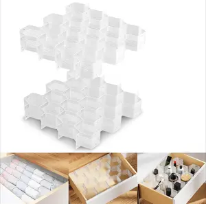 2 pack Drawer Divider Organizer Adjustable Drawer Organizer Honeycomb drawer style sorting partition for Underwear Belt Scarf Socks Fashion Accessories
