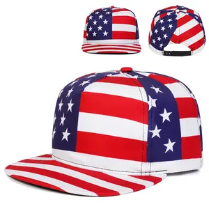 American Flag pattern Casual Baseball Cap For Men hip hop cap fashion Flat Brim Hat Sun Visor Cap For Women