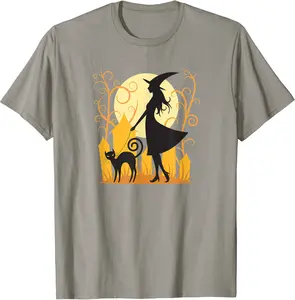Catwalk: Sexy Halloween Witch Walks Her Cat t-shirt - Diegoort Shop 90B07VZRCMRW