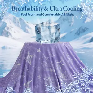 【Memorial Day Deals】Summer Cooling Blanket for Hot Sleepers -Breathable Oversized Reversible Design, Lightweight, Rayon Derived from Bamboo, Comfy Bedding, Gift for Summer,Boyfriend Gifts, Men Gifts, Mother'sDay Gifts, Teenage Bedroom Accessories o