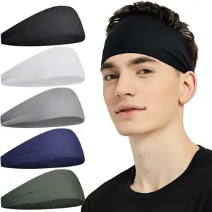 Unisex Sports Headbands for Men Women, Moisture Wicking Workout Sweatbands, Non-Slip Elastic Breathable Headbands for Gym, Fitness, Running & Sports