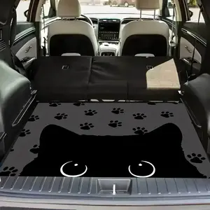 1PC Cat Paw Car Trunk Mat 29.5x39.4in Felt Fabric, Scratchproof Dustproof, Universal Fit, Easy Clean, Cute Pet Design, Holiday Gift, Car Décor Accessories for All Vehicles