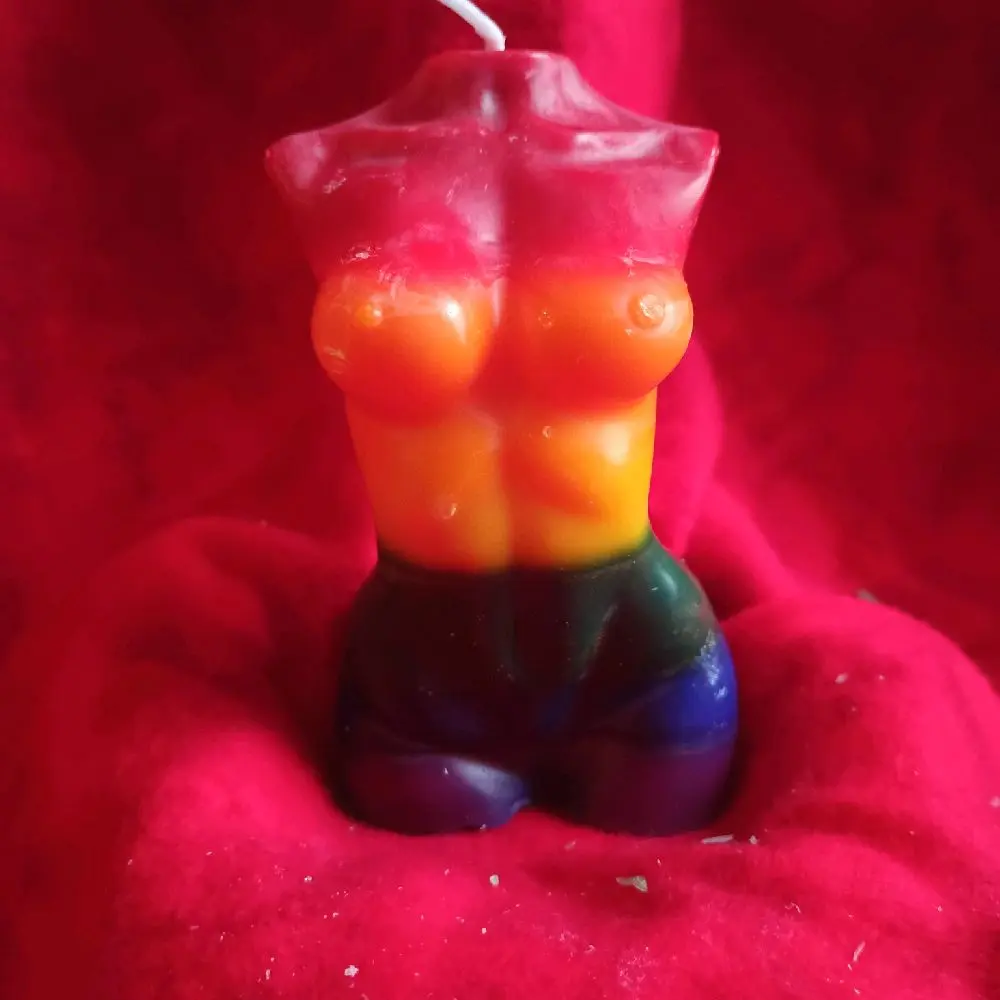 Orchid scented rainbow candle handmade candle