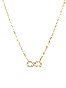 Elegant Rhinestone Pendant Necklace for Women, Fashion Jewelry Accessory for Special Occasions, Stylish Infinite Design