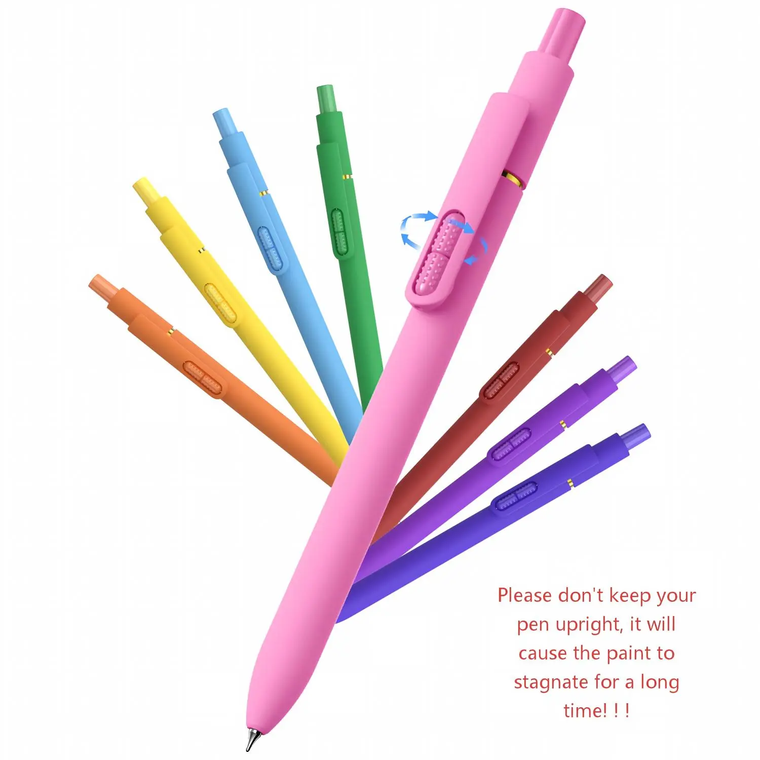Inkipen — 8 Pack Colorful Gel Ink Pens, Quick-Dry 0.5mm Fine Point Fidget Pens for Smooth Writing, Journaling & Drawing, Aesthetic Dopamine Color Pens for Women, School & Office Supplies (Bright Candy Colors)
