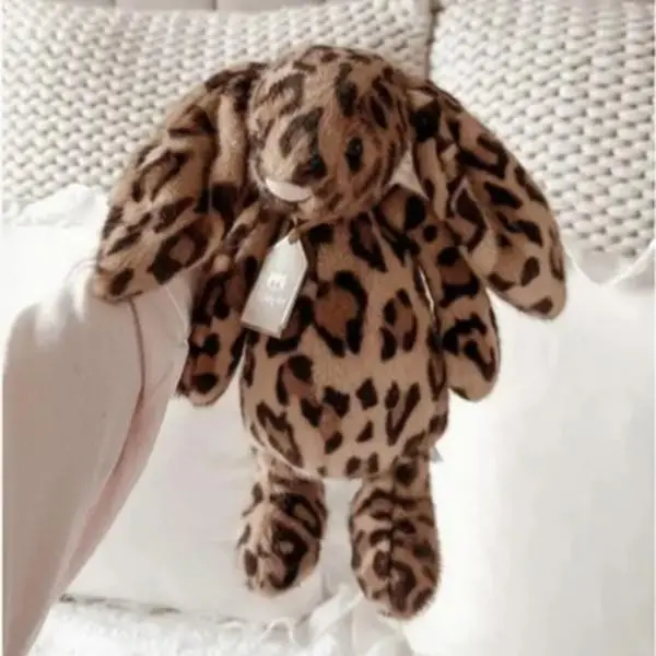 Jellycat Cobblehop Leopard Print Bunny Plush with Dust Bag NWT Stuffed Animal Cute Bunny Toy Soft Cartoon Doll