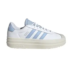 adidas Womens Vl Court Bold Lace Up Sneakers Shoes Casual - Blue, White