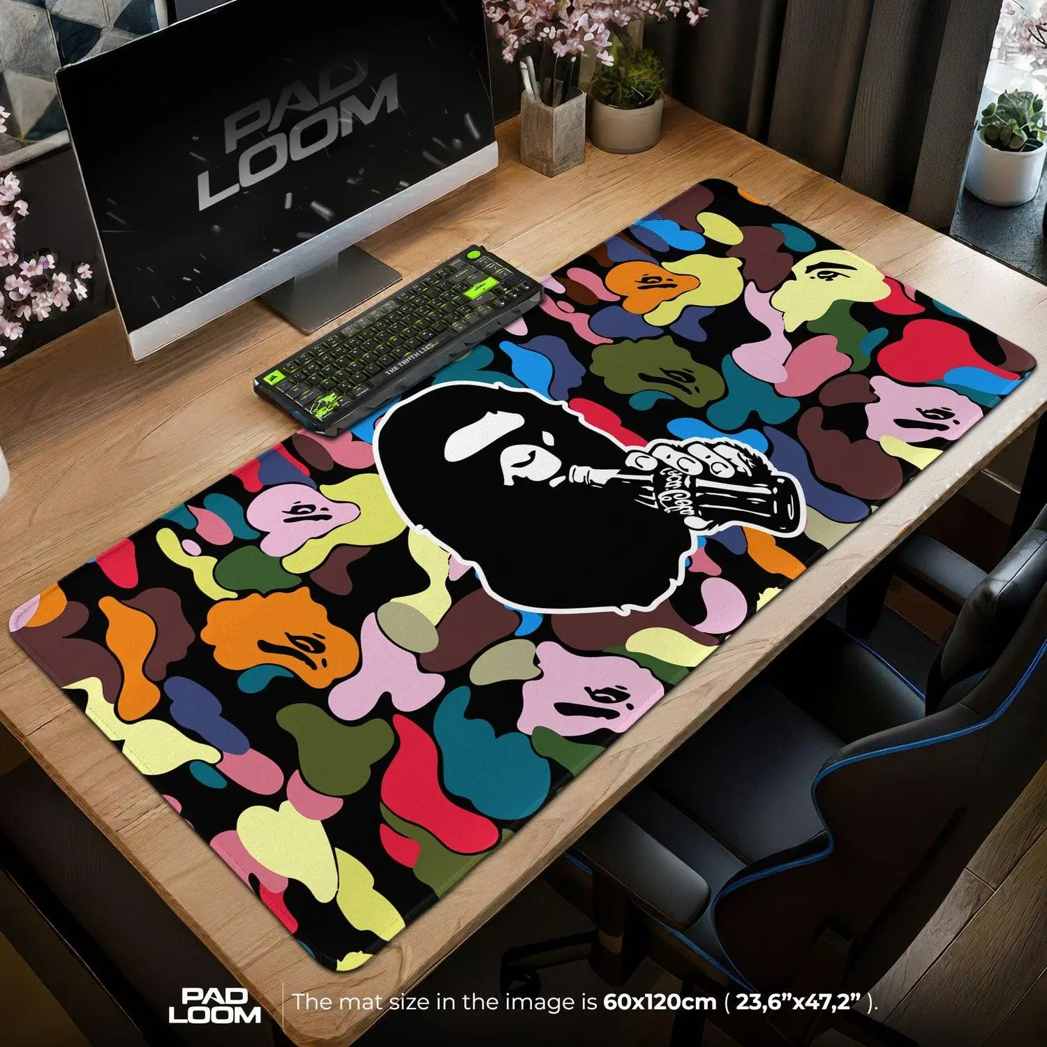 Multicolor Camo Hypebeast Gaming Desk Mat, Desk Mat, PC Accessories