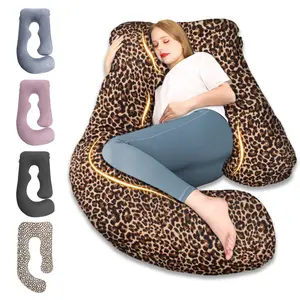 Chilling Home J Shaped Maternity Pillow 58x63 Inch Ergonomic Support for Back Legs Belly Hips Cozy Gift for Pregnant Women Hospital Bag