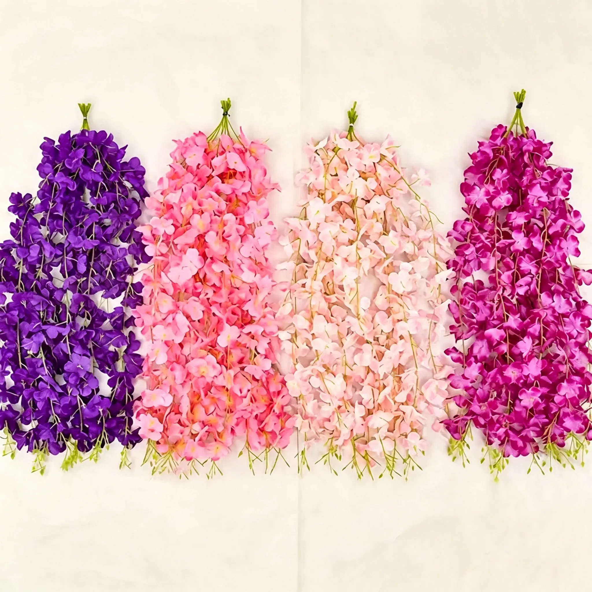 10Pcs 19.7 Inch Fake Wisteria Hanging Flower Strands, Purple Pink White Magenta Floral Garland for Party Home Decor