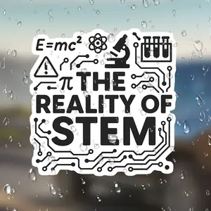 Stem Reality Stickers for Cars Laptops Fridges Suitcases Plastic Surfaces, Science Technology Chaos Design Decals, Decorative Accessories