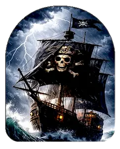 Scary Pirate Ship peel-and-stick