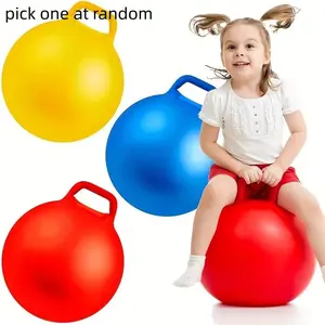 22 Inch Jumping Ball Toy with Handle, Large Bouncy Ball for Kids Aged 3-6 Years, Birthday Gift, Christmas, Easter Present (color Random)