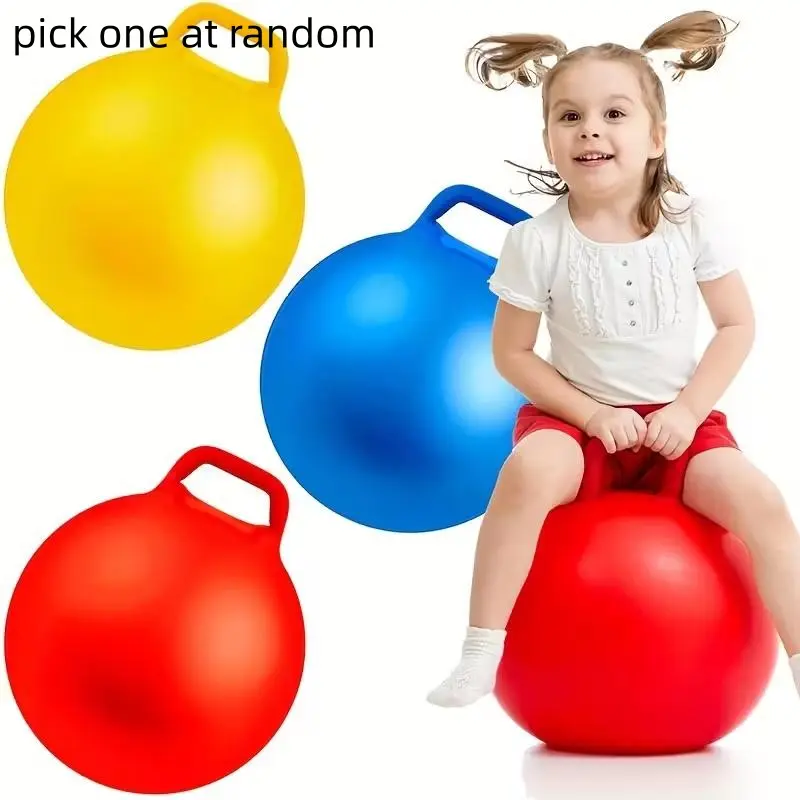 22 Inch Jumping Ball Toy with Handle, Large Bouncy Ball Indoor Ball for Kids Aged 3-6 Years, Birthday Gift, Christmas, Easter Present (color Random)