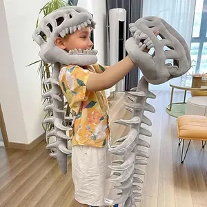 2026 New Dinosaur Skeleton Costume 3D Spinosaurus Skull Mask Plush Five Colors Party Favors Birthday Gifts for Adults Children