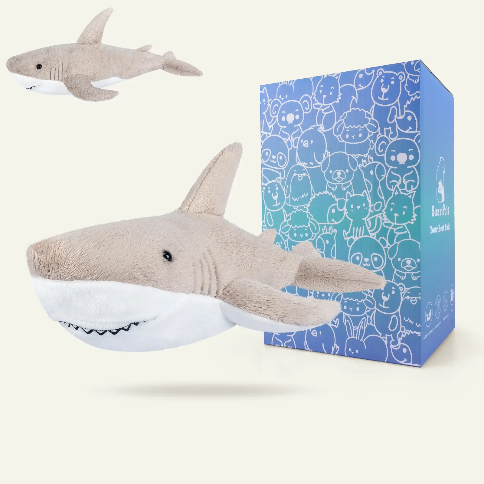 10" 1.3lb Shark Plush Heat Patches, Heatable & Coolable Lavender Heating Pad For Period & Toddlers, Ideal Gifts