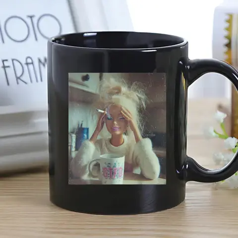 Funny Doll Face Mug, Disgusted Doll Face Meme Coffee Cup, Sarcastic Reaction Gift, Weird Humor Tea Cup, Unhinged Meme Mug