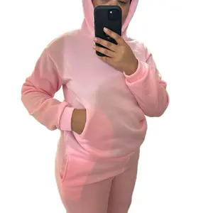 Pink Jogger Set Women's Top & Pants Set in Pink with Hood and Long Sleeves Casual Clothes for Women'swear Sweatsuit Womenswear Elegance Feminine Piece