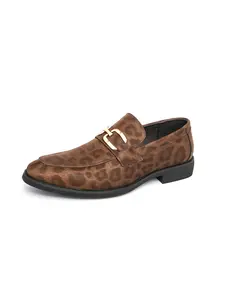 Men Loafers With Leopard Print Low Heel Fashionable  Comfortable Suitable For Business Leisure  Banquet Events
