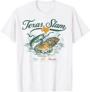 Gulf Coast Fishing Texas Slam - Trout Red Flounder T-Shirt