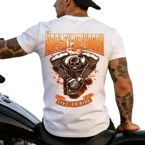 Men's T-Shirt High-Quality Soft Fabric Tee Streetwear Black tshirt Live to Ride Biker Tee Bosozoku Vintage Print Graphic Shirt Unisex Short Sleeve Fashion Motorcycle Rides Casual Menswear Athle