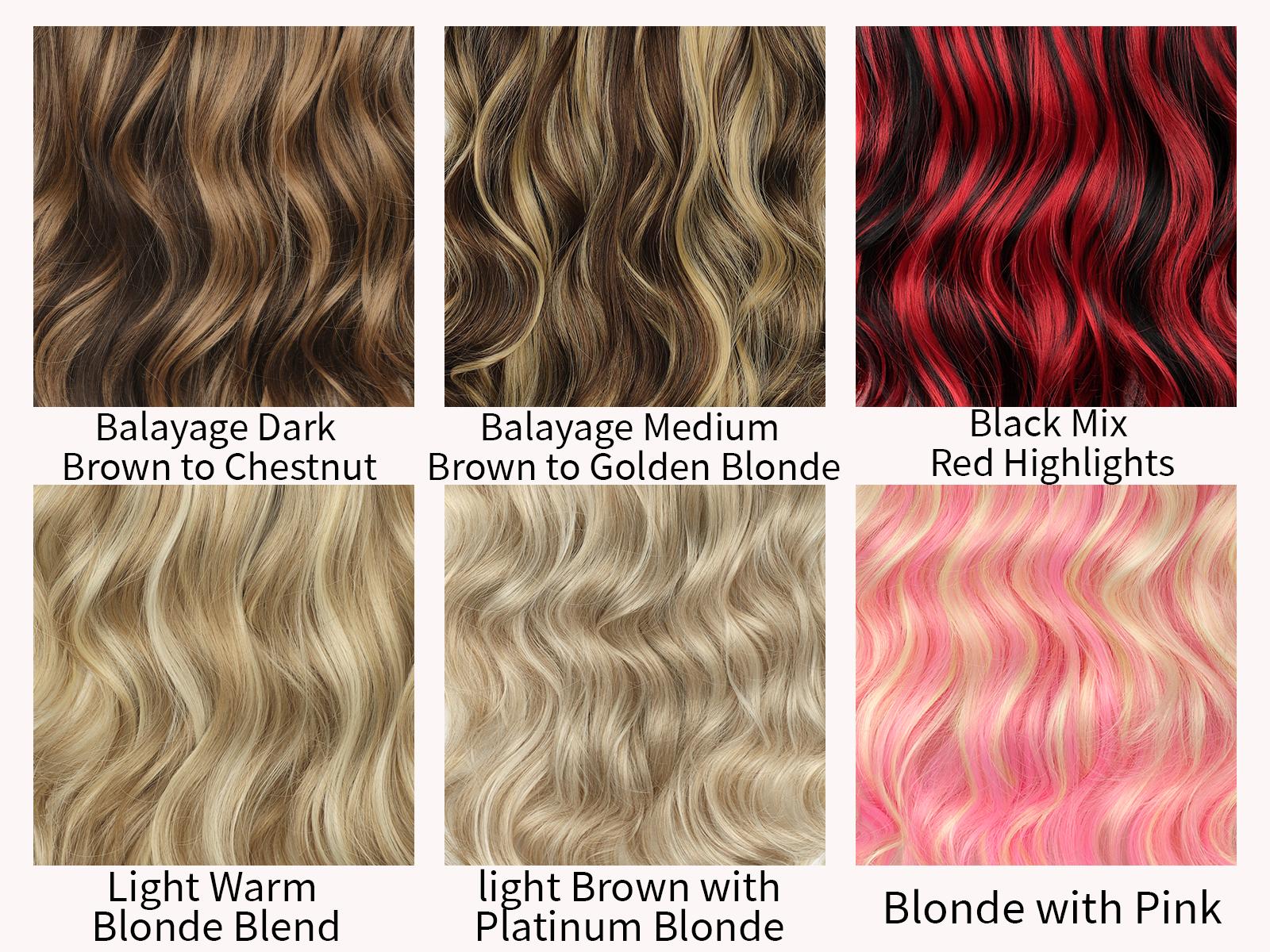 [KooKaStyle] Clip-In Hair Extensions for Women, 4PCS Soft Wavy Synthetic Hairpieces for Instant Volume & Length, Natural-Looking Seamless Blend, 20 Inch Black