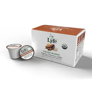 Lyfe Focus Blend K-Cups-12 Pods USDA Organic Non-GMO Coffee with 200mg Functional Mushrooms for Mental Clarity & Sustained Energy
