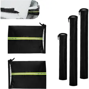 5 PCS Car Windshield Wiper Covers Side Mirror Cover Front Wiper Blade Cover Rear Wiper Blade Cover Waterproof Snowproof Protective Cover Kits for Most Cars Black