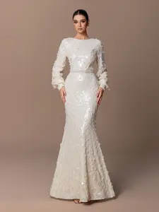 Long Sleeved Sequin Dress
