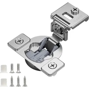 30 Pack 1 1/4'' Overlay Soft Close Hinges for Kitchen Cabinets - Anti-Rust Stainless Steel Self Closing Concealed Hinges, Installation Instruction and Screws Included