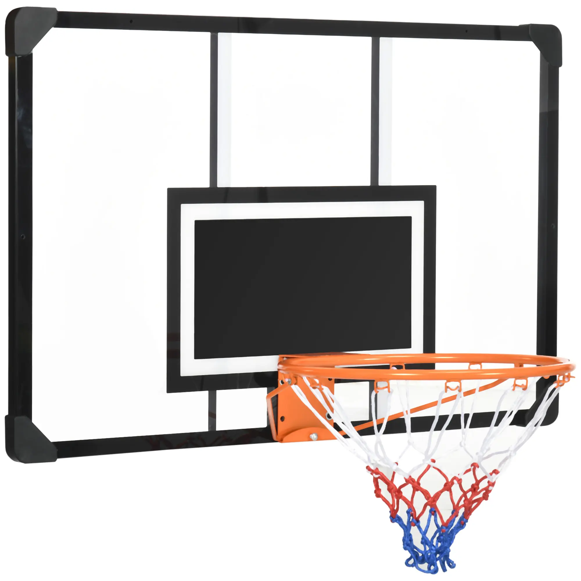 Soozier Wall-Mounted Basketball Hoop with Shatter-Proof Backboard, Durable Rim, All-Weather Net, Home Workout Equipment for Indoor & Outdoor Use