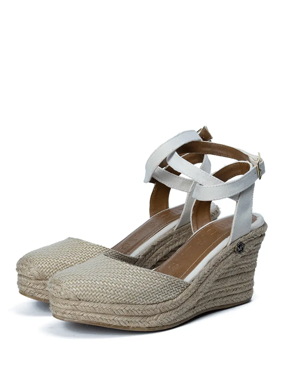 Michplas Women's Stylish Elegant Fashion Linen Heeled Shoes - Closed-Toe, Side Lace-Up, Lightweight Comfortable All-Season Footwear, Casual, Breathable, Wedge, Chic, Buckle, Ankle Strap, High Heels