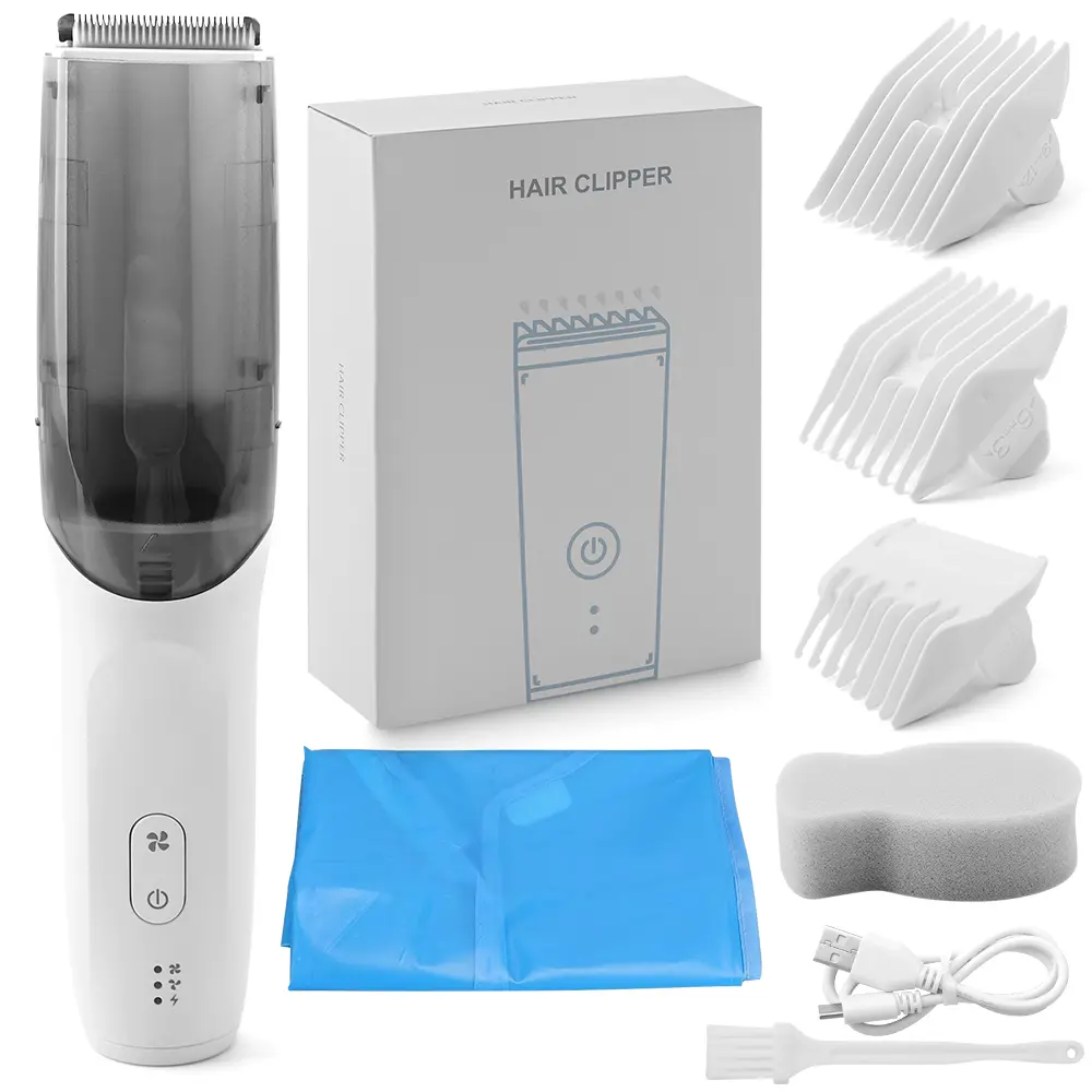 Vacuum Hair Clippers for Kids & Men, Electric Haircut Kit, Cordless Professional Hair Trimmer, Waterproof & Rechargeable