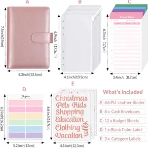 Rose Gold Budget Binder, Money Organizer