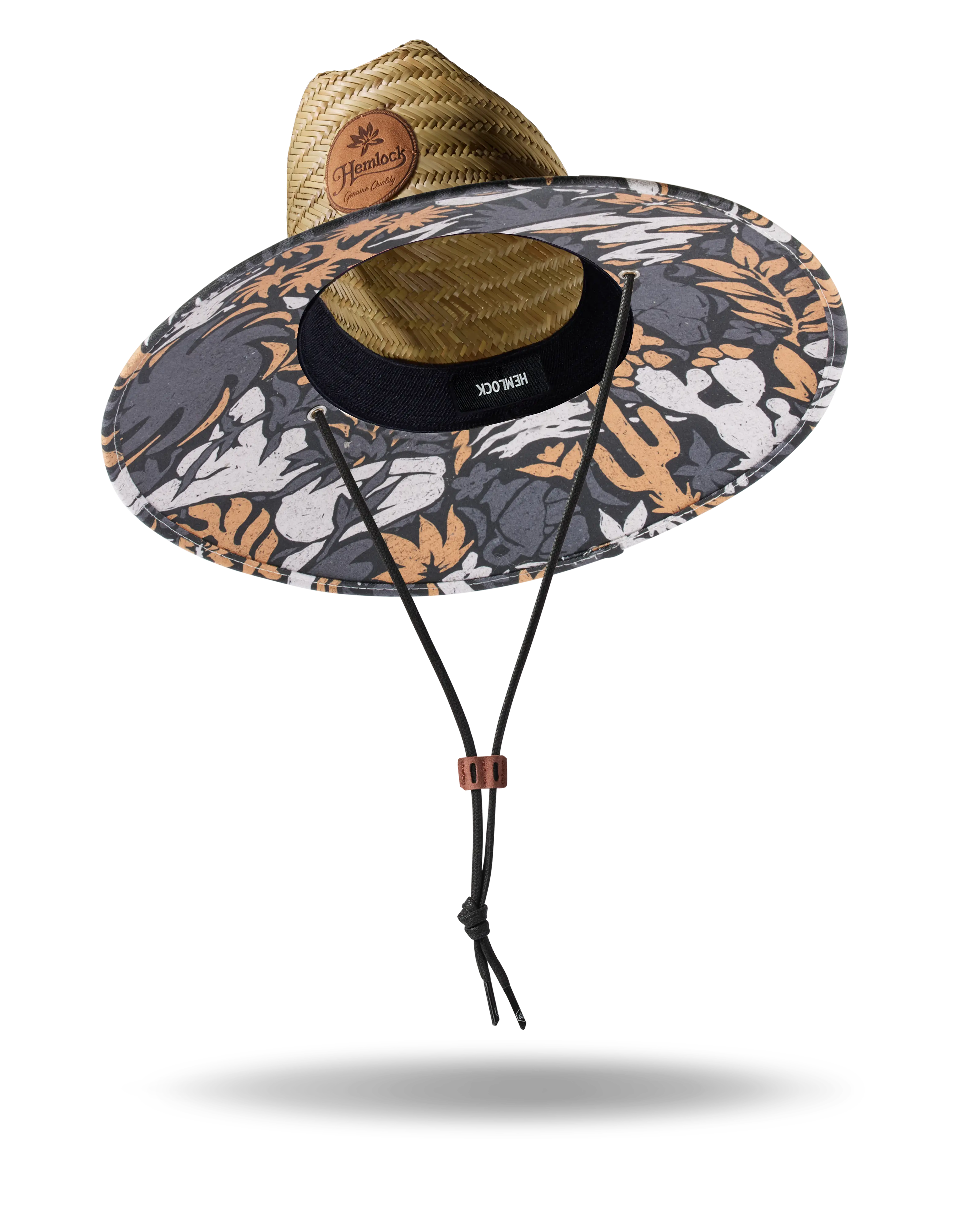 UPF 50+ Breathable Cowboy Sun Hat - 4.5” Wide Brim Golf Hat Cap with Under-Brim Print for Desert Bloom Sports & Outdoor Use, Cowboy Style Hat, Golf Performance Hat