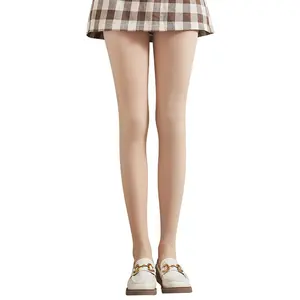 Women Skin Color Bare Leg Artifact Autumn Winter Nude Fleece Lined Thickened Leggings Natural Pantyhose