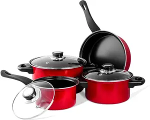 7 Pc Carbon Steel Nonstick Cookware Set Pots & Pans
