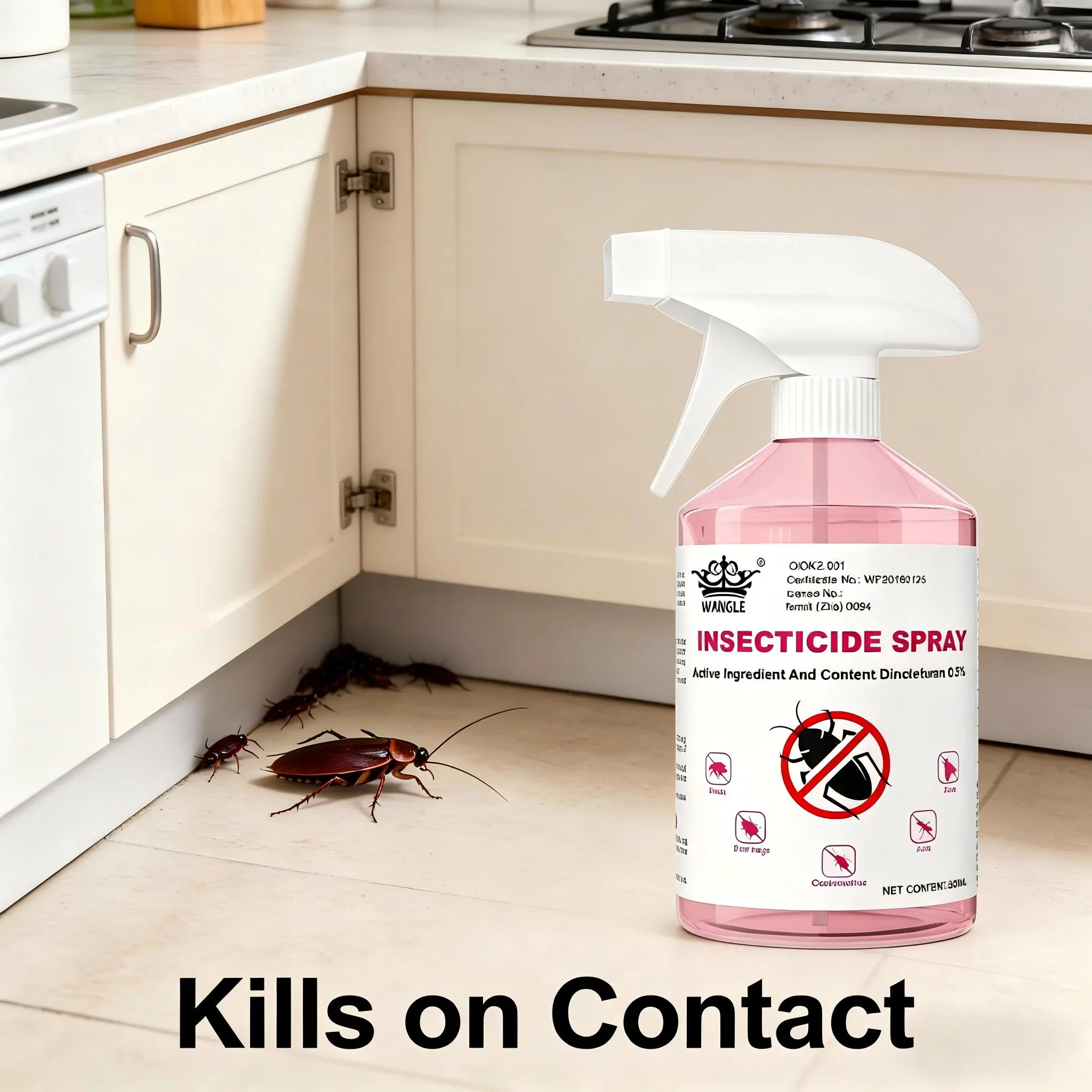 The third-generation insecticide spray - it can kill over 40 types of household pests (cockroaches, ants, spiders, bed bugs). When used according to instructions, it is safe for both pets and humans, and can be used both indoors and outdoors.