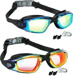 Swim Goggles - 2 Pack Swimming Goggles Anti Fog No Leaking For Adult Women Men