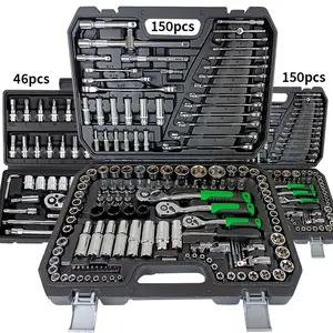 46-Piece Car Repair Tool Set, Multi-Functional Socket Wrench Ratchet Kit, Durable Metal Toolbox with Storage Box, DIY Auto Maintenance Tools