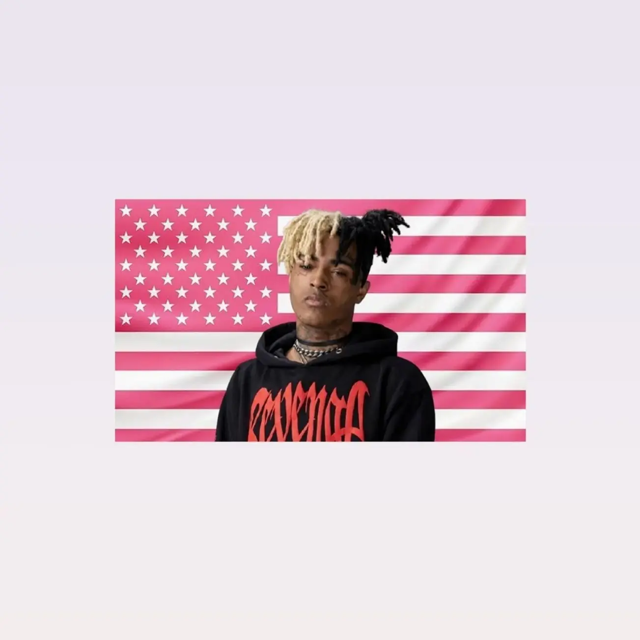 XXXTentacion Pink American Flag Tapestry – Rapper Wall Art | Music Fan Decor | Aesthetic Pink Flag | Hip Hop Lover Gift