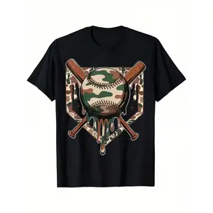 Boys' Baseball Ice Cream Drip Camouflage T-Shirt